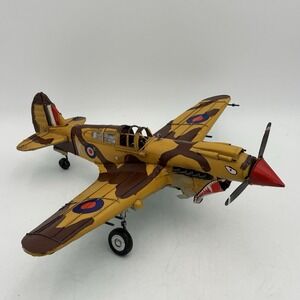Jayland Metal Curtiss P-40 Warhawk Airplane Model Shark Mouth‎ RAF Desert 16"